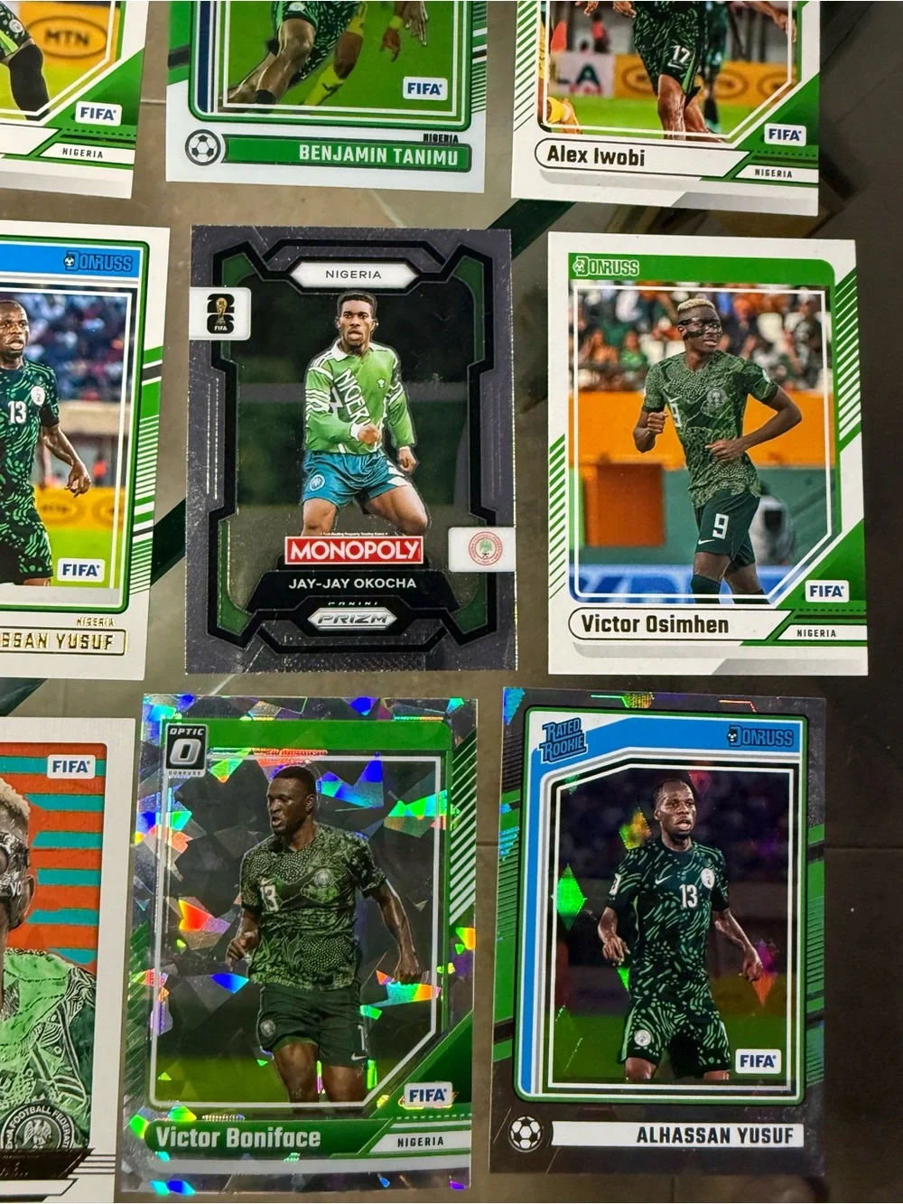 16 Nigeria National Team soccer card lot FIFA World Cup Monopoly.